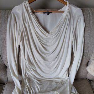 Cream Ruched Tunic Blouse